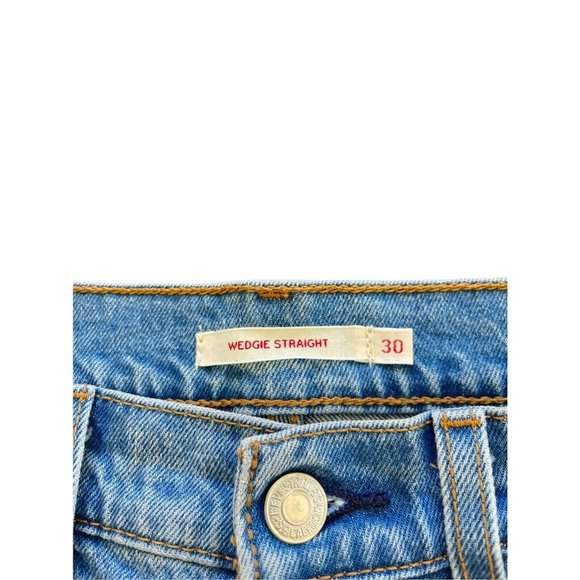 Levis Wedgie Hight Waist Crop Straight Jeans Button Fly - Picture 8 of 11